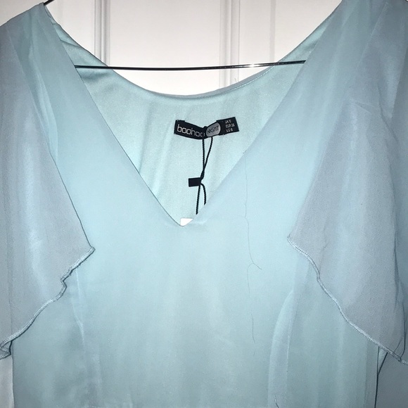 Cape Detail Chiffon Maxi Dress BOOHOO - Picture 5 of 8